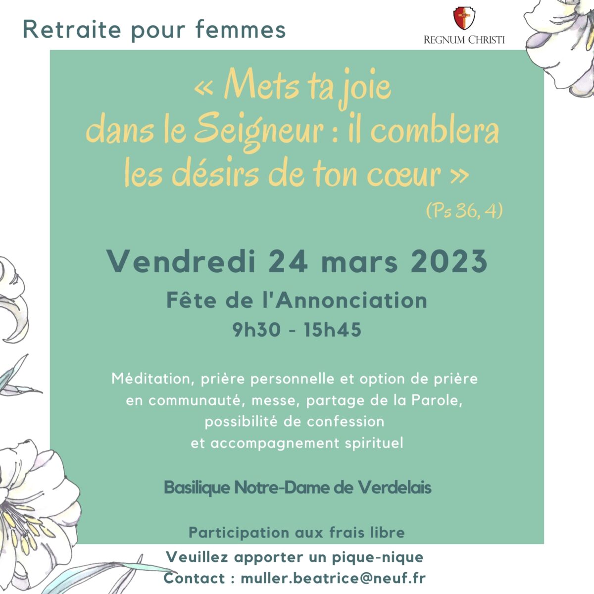 Retraite spirituelle pour femmes à Bordeaux
